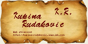 Kupina Rudaković vizit kartica